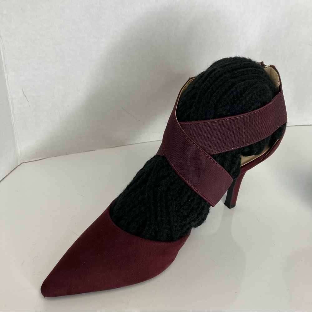 Liz Claiborne heel burgundy shoe size 8.5 - Picture 4 of 9